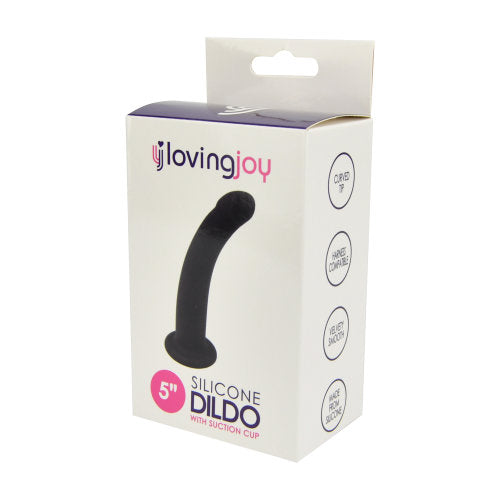 Loving Joy Curved 5 Inch Silicone Dildo with Suction Cup