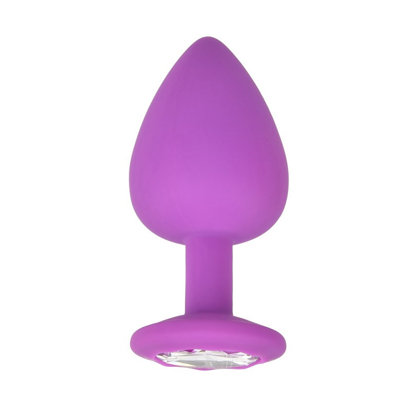 Loving Joy Jewelled Silicone Butt Plug Purple -Large