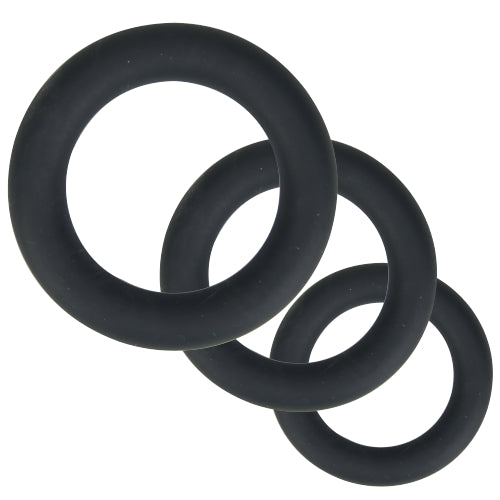 Loving Joy Thick Silicone Cock Rings 3 Pack Grey