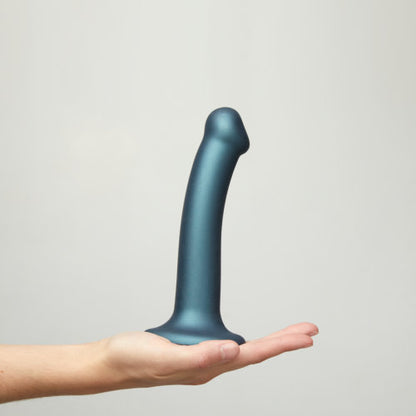 Strap-on-Me Duck Egg Blue Metallic Shine Mono Density Dildo Medium