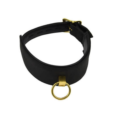 Bound Noir Nubuck Leather Collar with O Ring