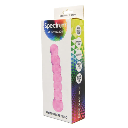 Spectrum Ribbed Glass Dildo