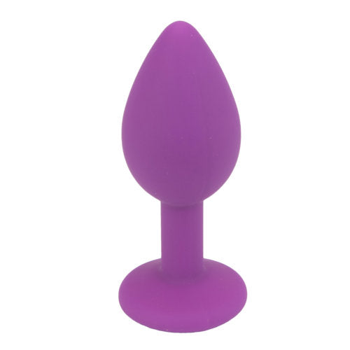 Loving Joy Jewelled Silicone Butt Plug Purple -Small