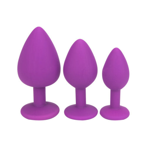 Loving Joy Jewelled Silicone Butt Plug Purple -Large