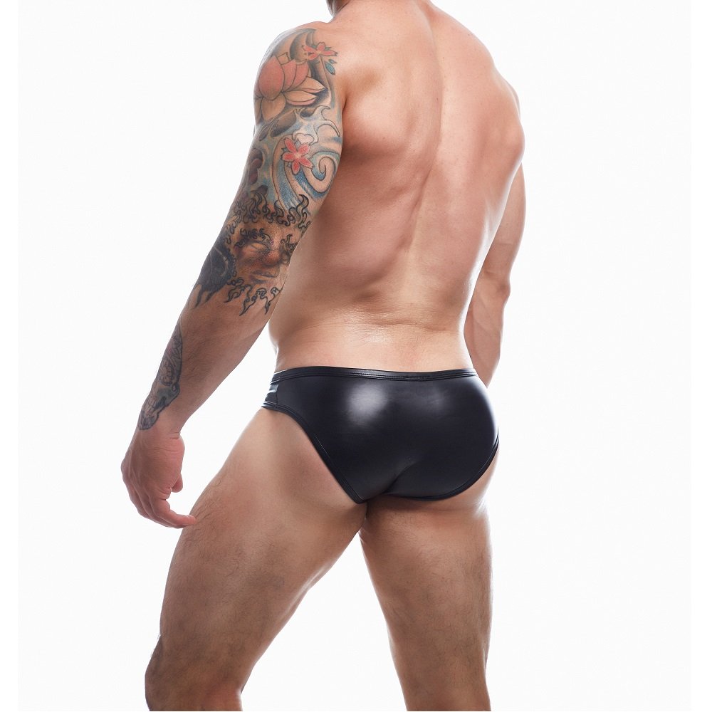 C4M Snap Ergonomic Brief Black Leatherette Extra Large