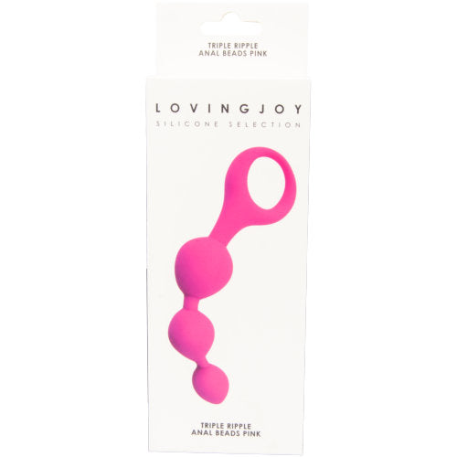 Loving Joy Triple Ripple Anal Beads-Pink